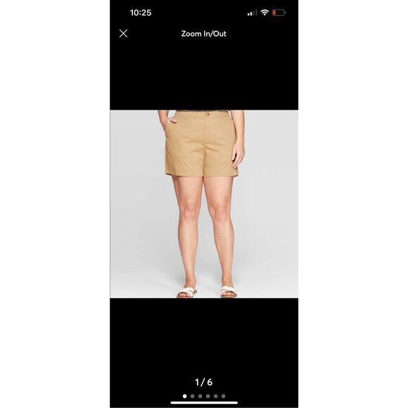 AVA + VIV Chino SHORT MID-RISE KHAKI size 20W - Picture 1 of 4